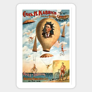 Bicycle Parachute Act, 1896. Vintage Poster Magnet